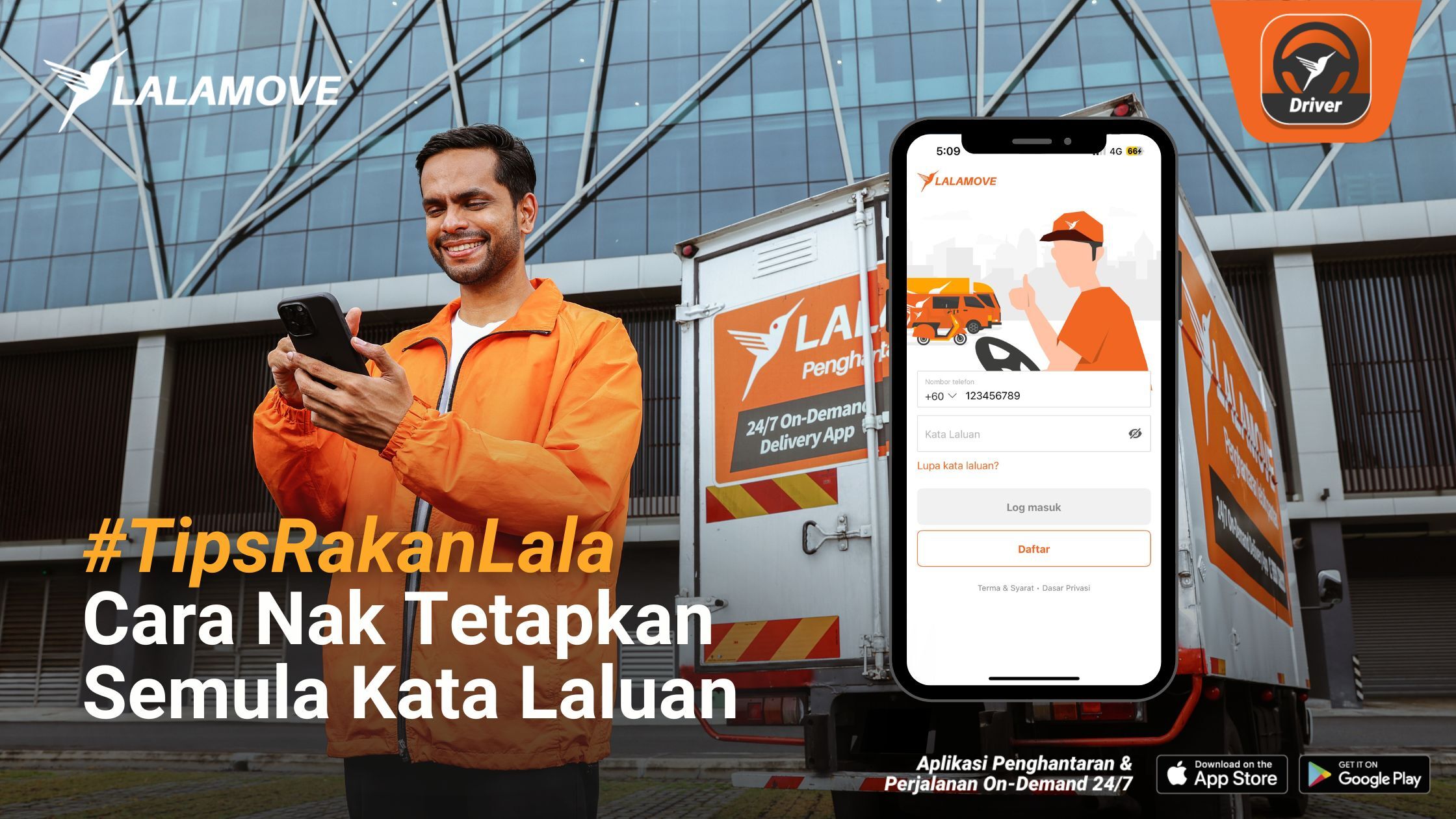 Cara-Cara Untuk Tetapkan Semula Kata Laluan Dalam Aplikasi Lalamove Driver