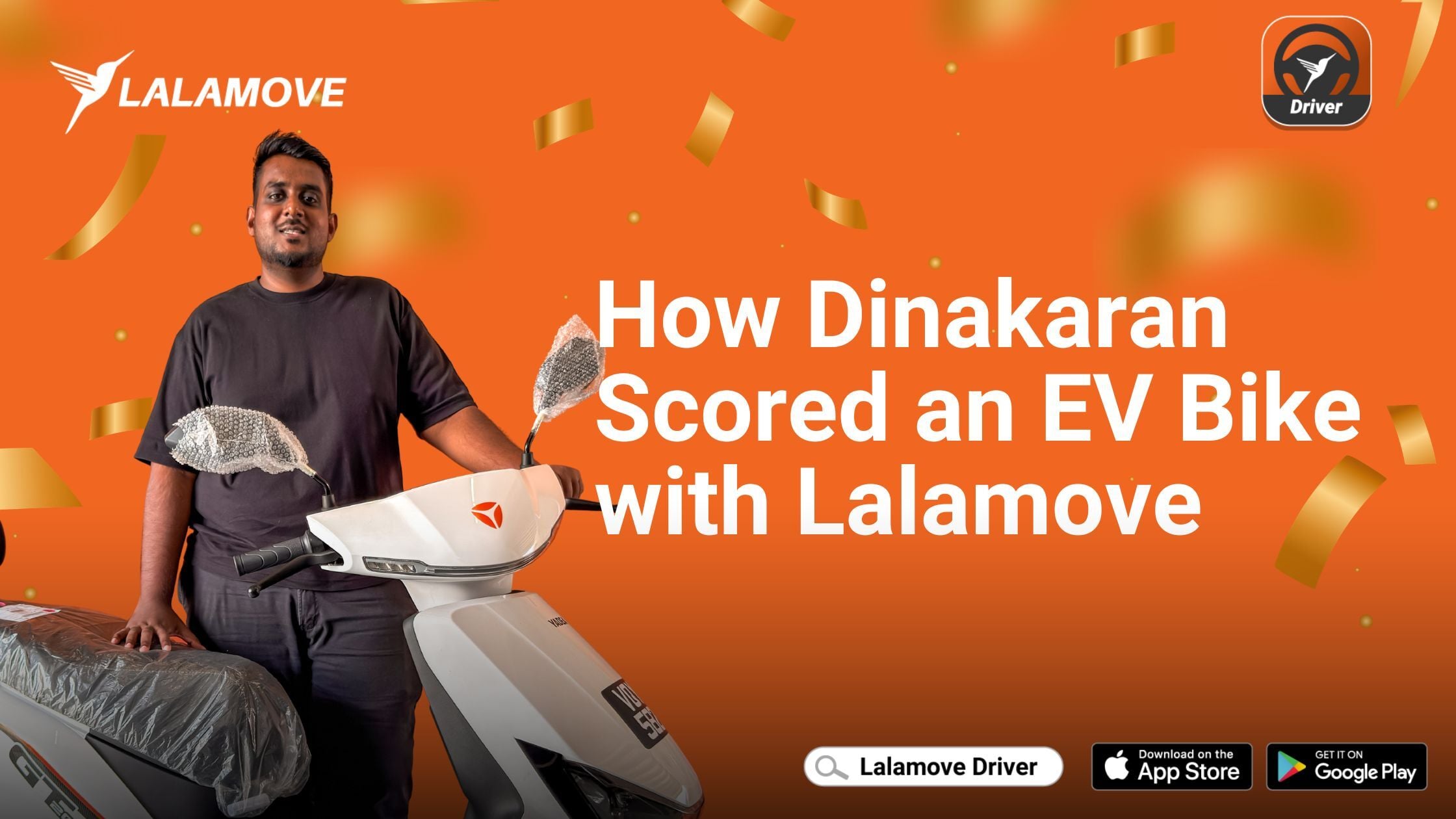 How Dinakaran Won an EV Bike Driving Part-Time with Lalamove